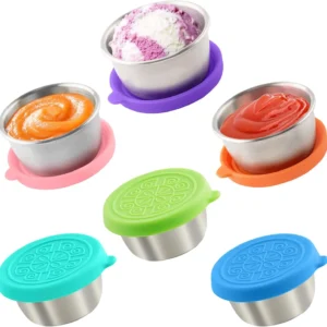 6-Pack Stainless Steel Containers with Lids