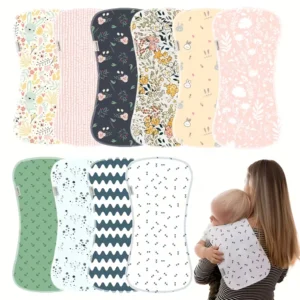 10-pack of soft and breathable baby burp towels
