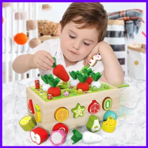 Montessori Toy Wooden Puzzle Carrot Harvest Toy