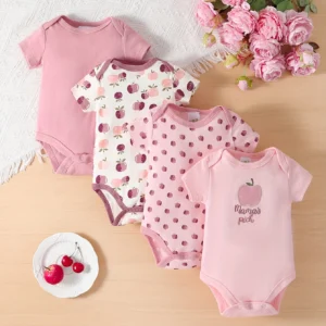 4pcs Set Of Short Sleeved Onesies