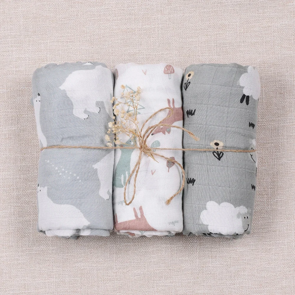 Elinfant 3PCS Bamboo Cotton Muslin Swaddle Blanket - Image 10