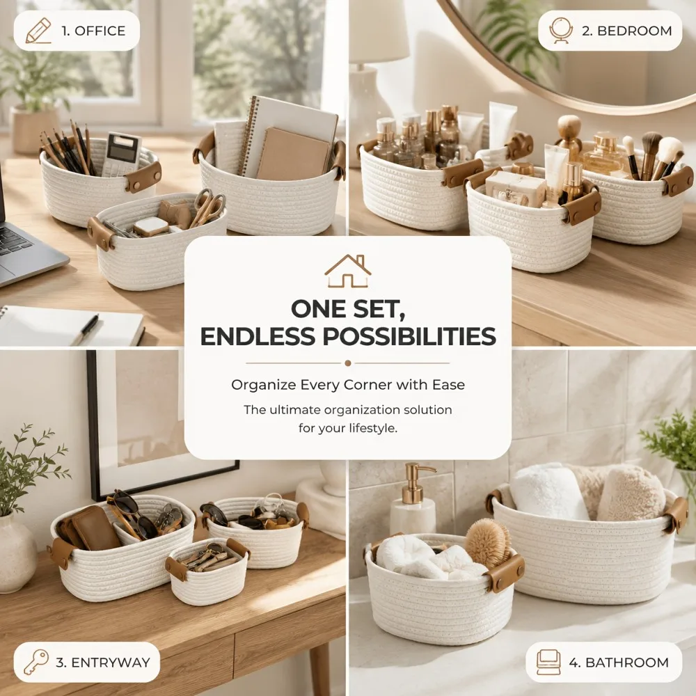 Beautiful Storage Basket Set Of 5 - Image 4