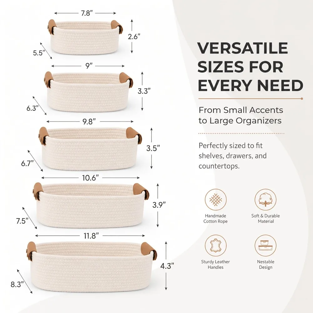 Beautiful Storage Basket Set Of 5 - Image 2