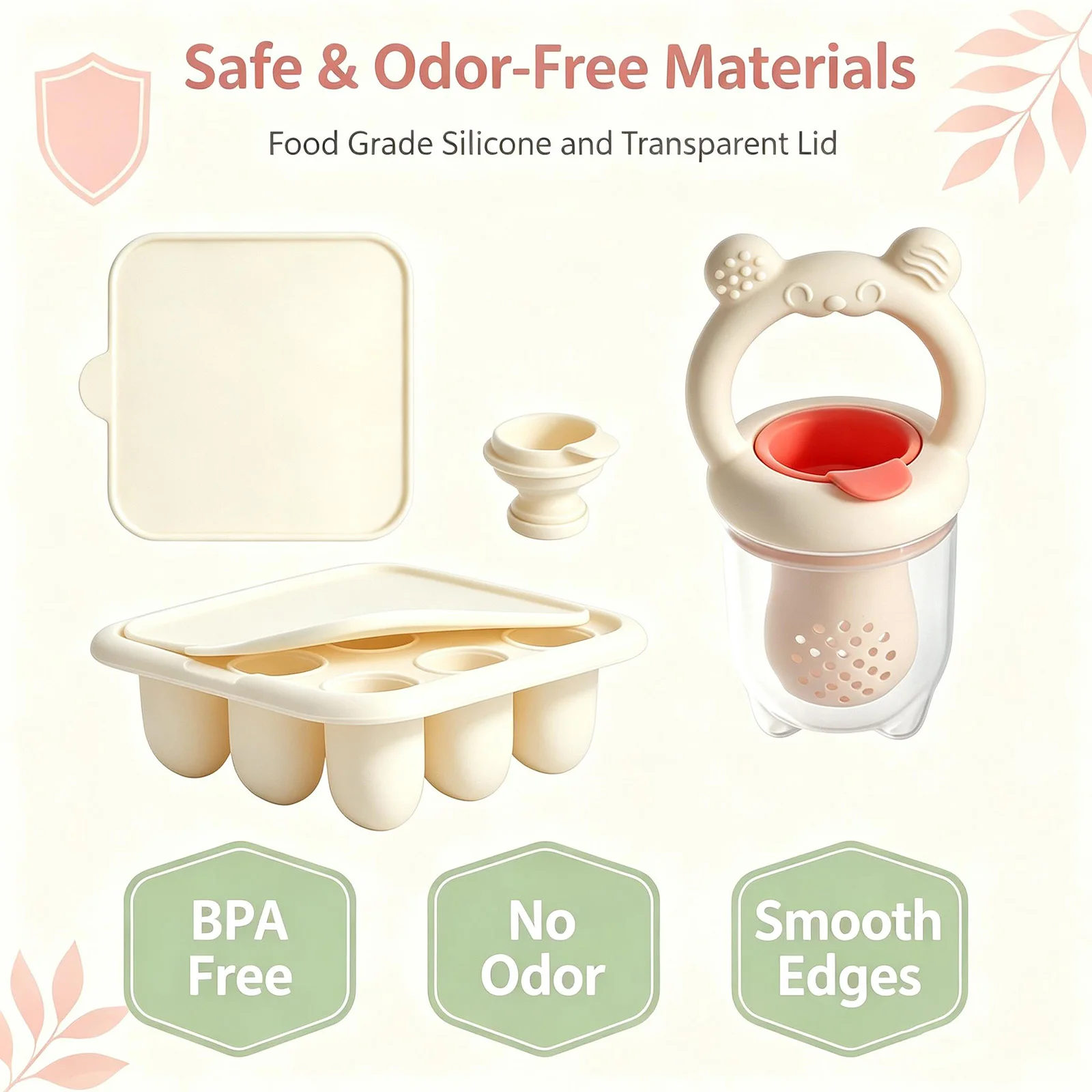 BPA Free Baby Fruit Feeder with Silicone Food Freezer Tray - Image 4