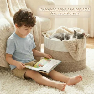 Decorative Cotton Rope Basket - Thumbnail Image 3