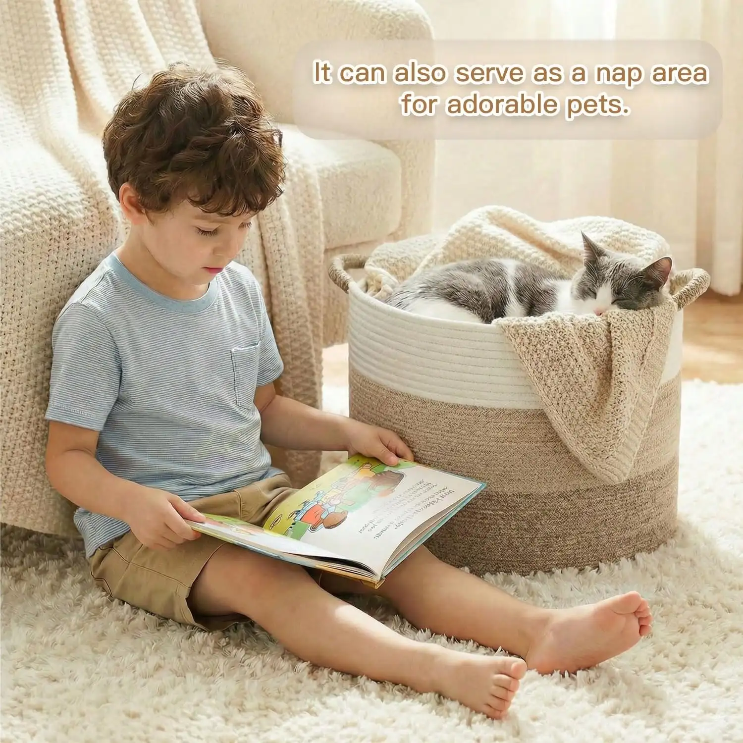 Decorative Cotton Rope Basket - Image 3