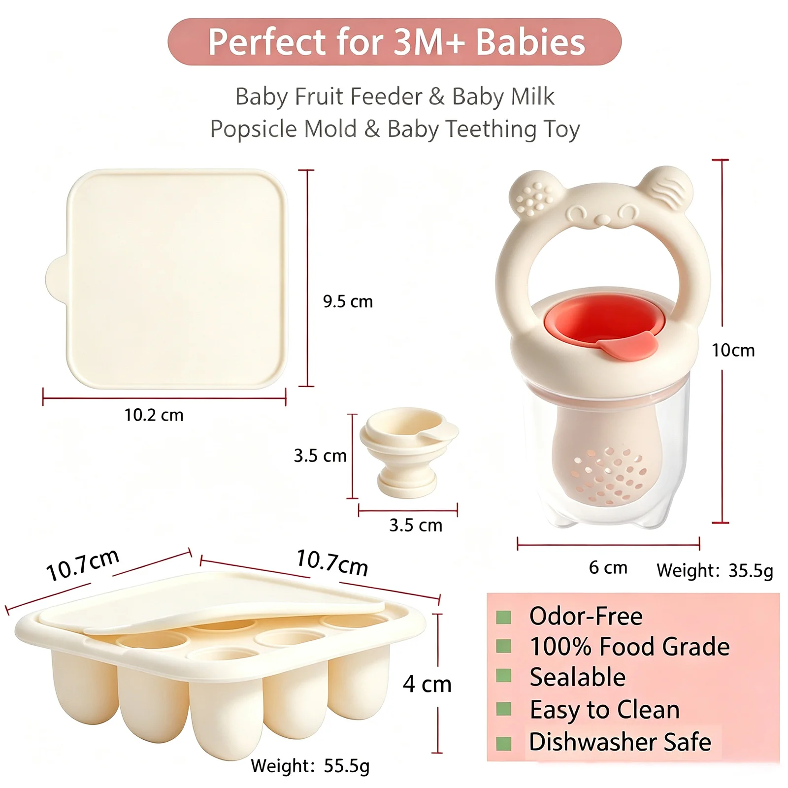 BPA Free Baby Fruit Feeder with Silicone Food Freezer Tray - Image 5