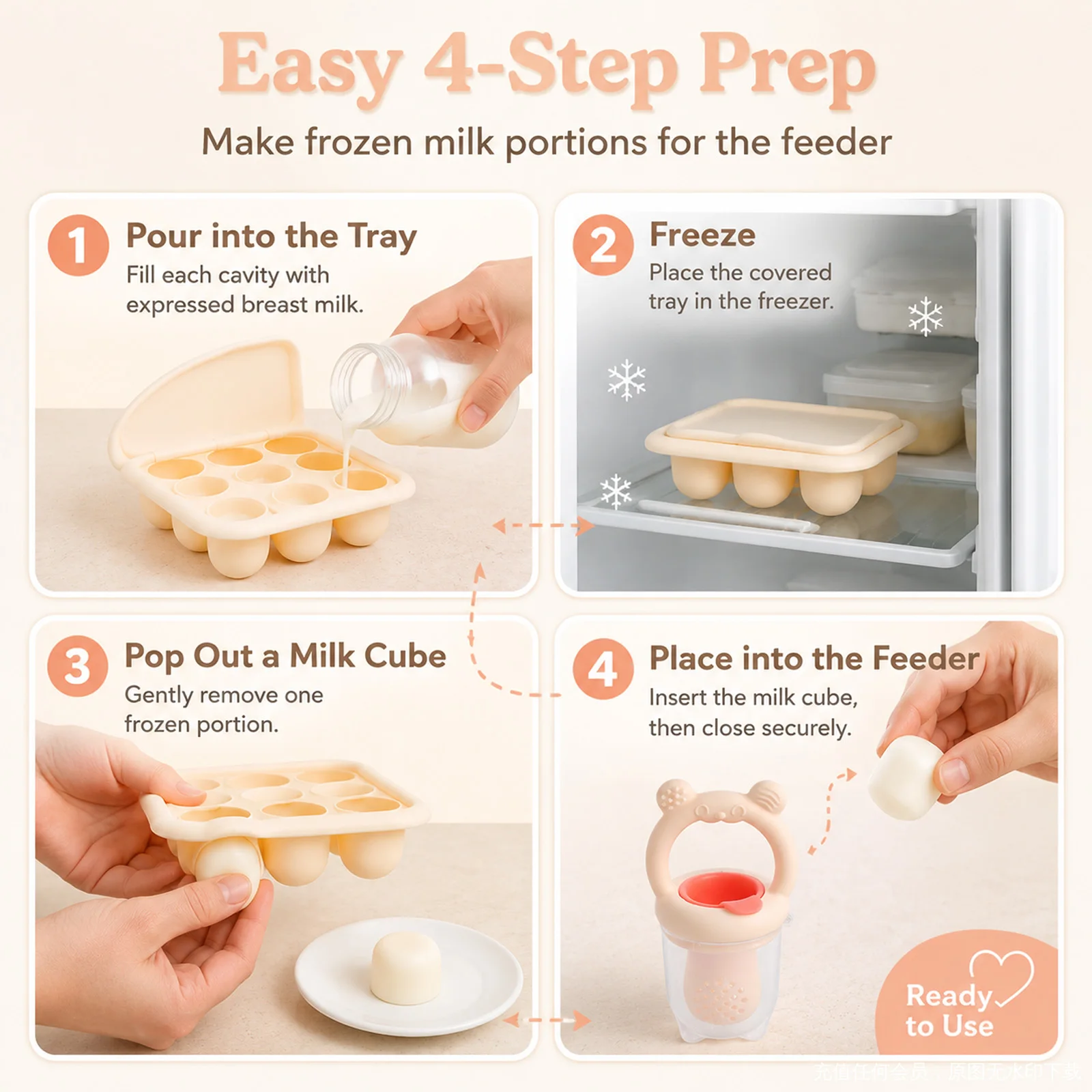 BPA Free Baby Fruit Feeder with Silicone Food Freezer Tray - Image 6