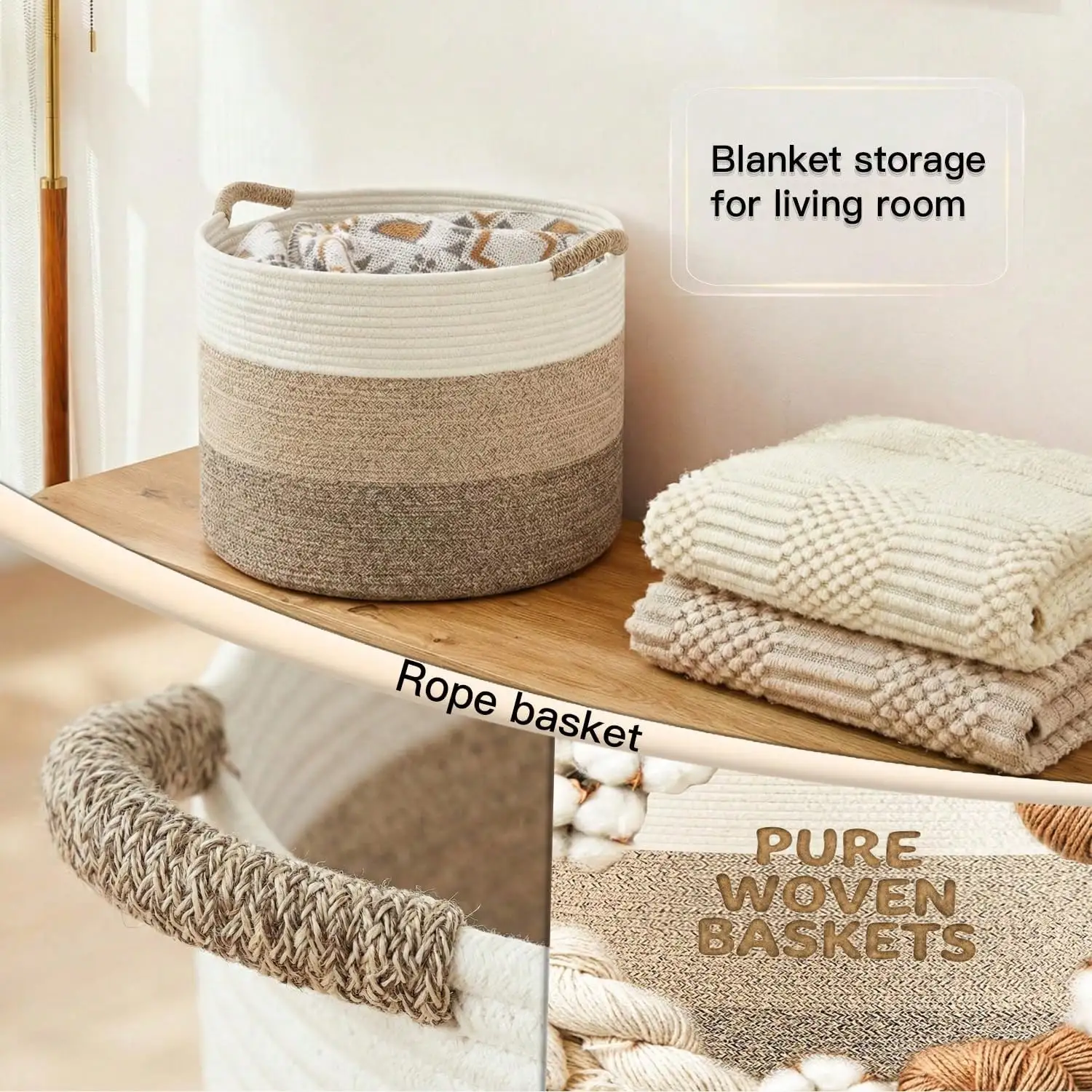 Decorative Cotton Rope Basket - Image 5
